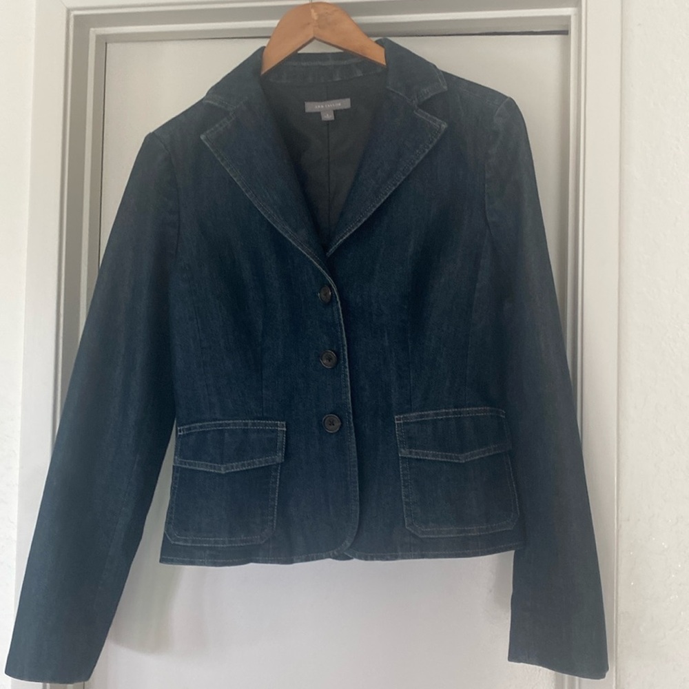 Ann Taylor Jacket Size 6 Dark Denim Blazer